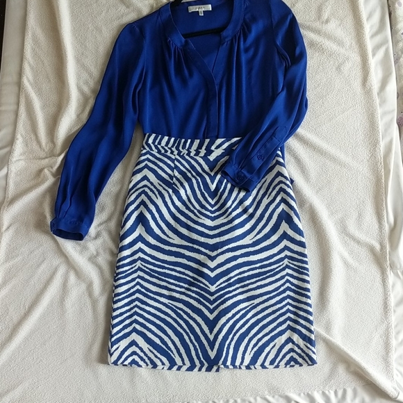 Milly blue zebra print skirt - Picture 5 of 8